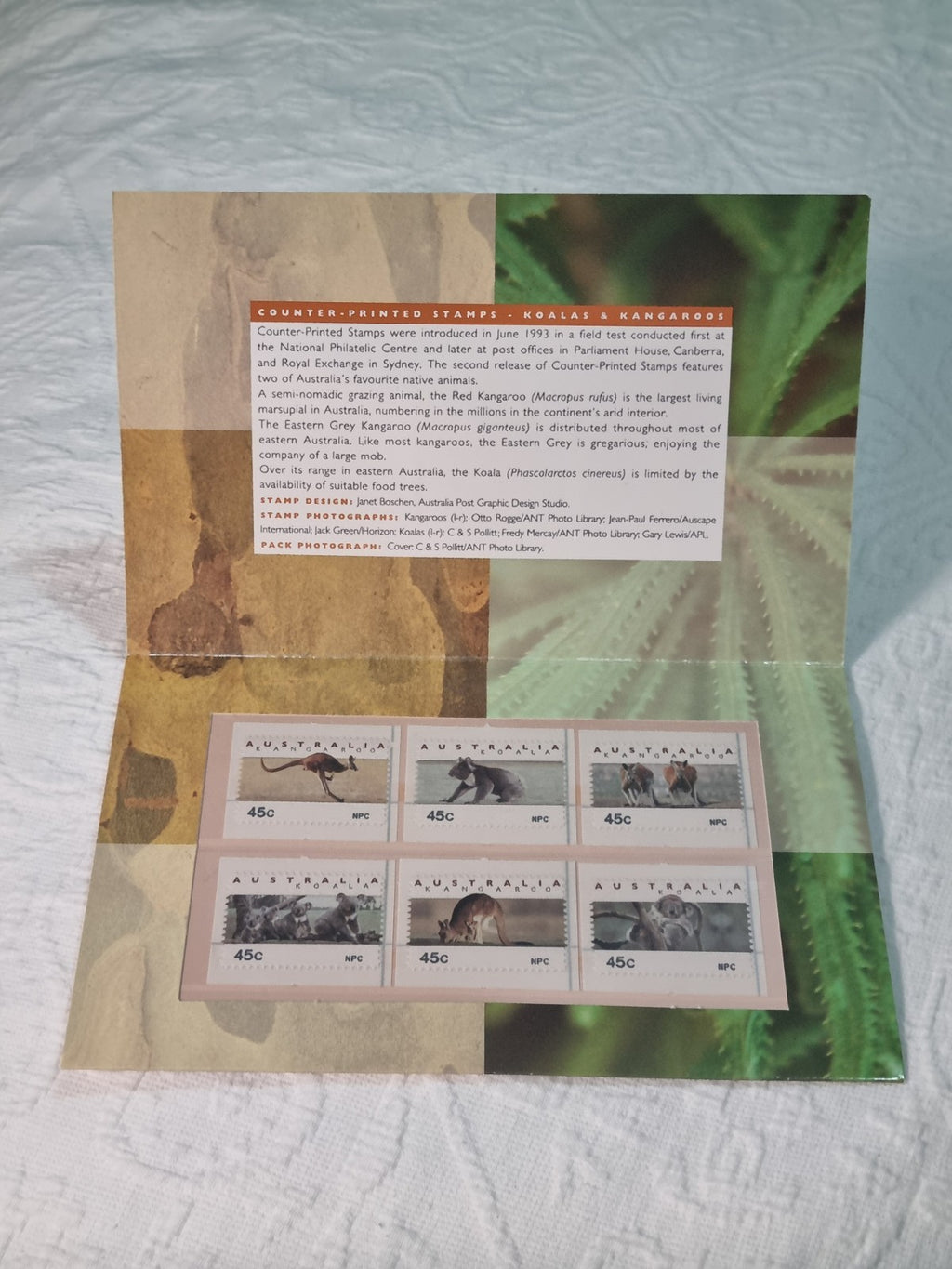 1994 Australian Wildlife - 6 x 45c Stamp Pack