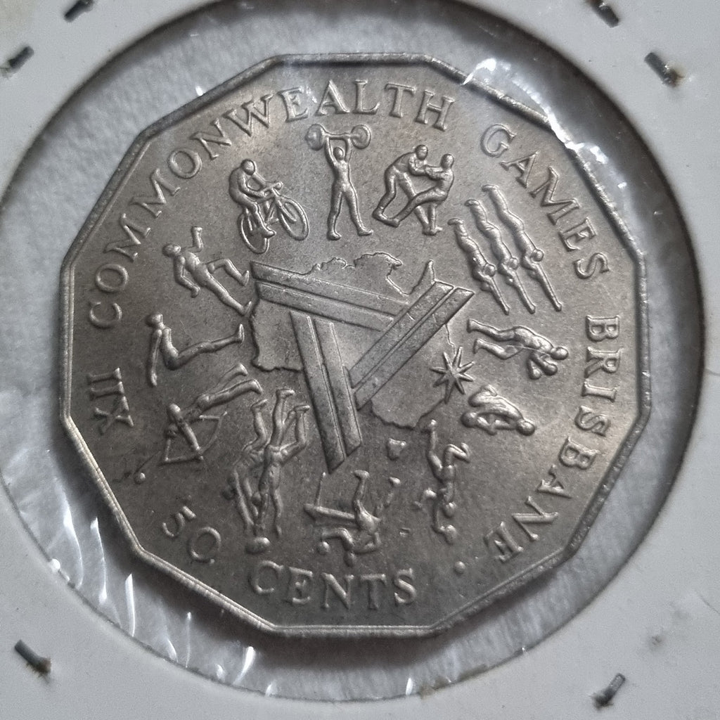 1982 UNC 50 Cent Coin Brisbane Commonwealth Games 