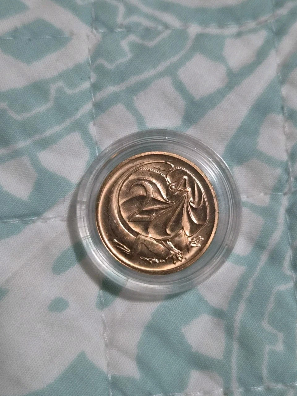1985 Two Cent Coin Uncirculated From Mint Set In Capsule
