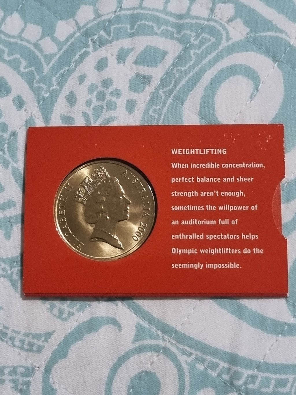 Sydney Olympics 2000 Weightlifting $5 DOLLAR UNC