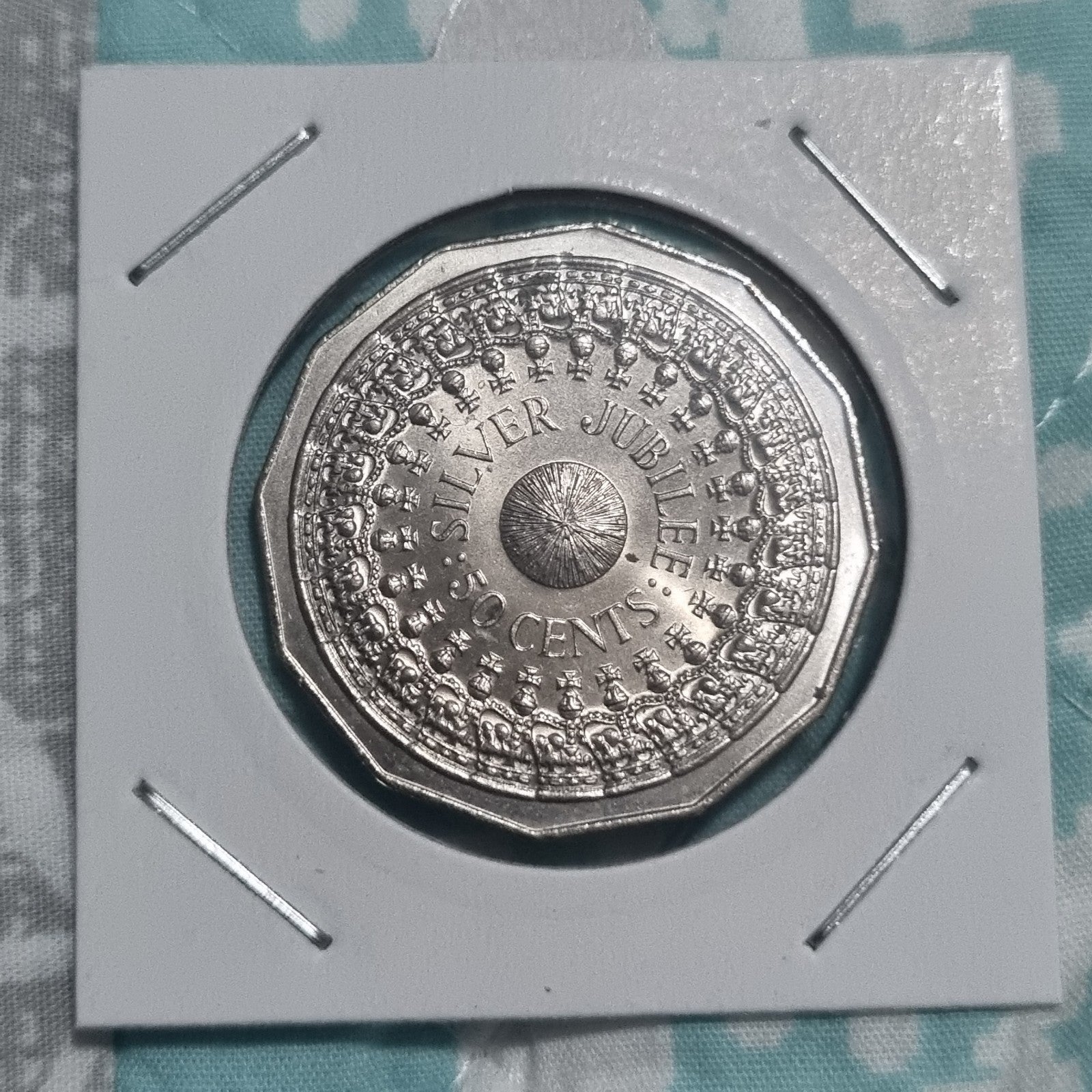 1977 Silver Jubilee 50 cent coin + Free  FDC Included 
