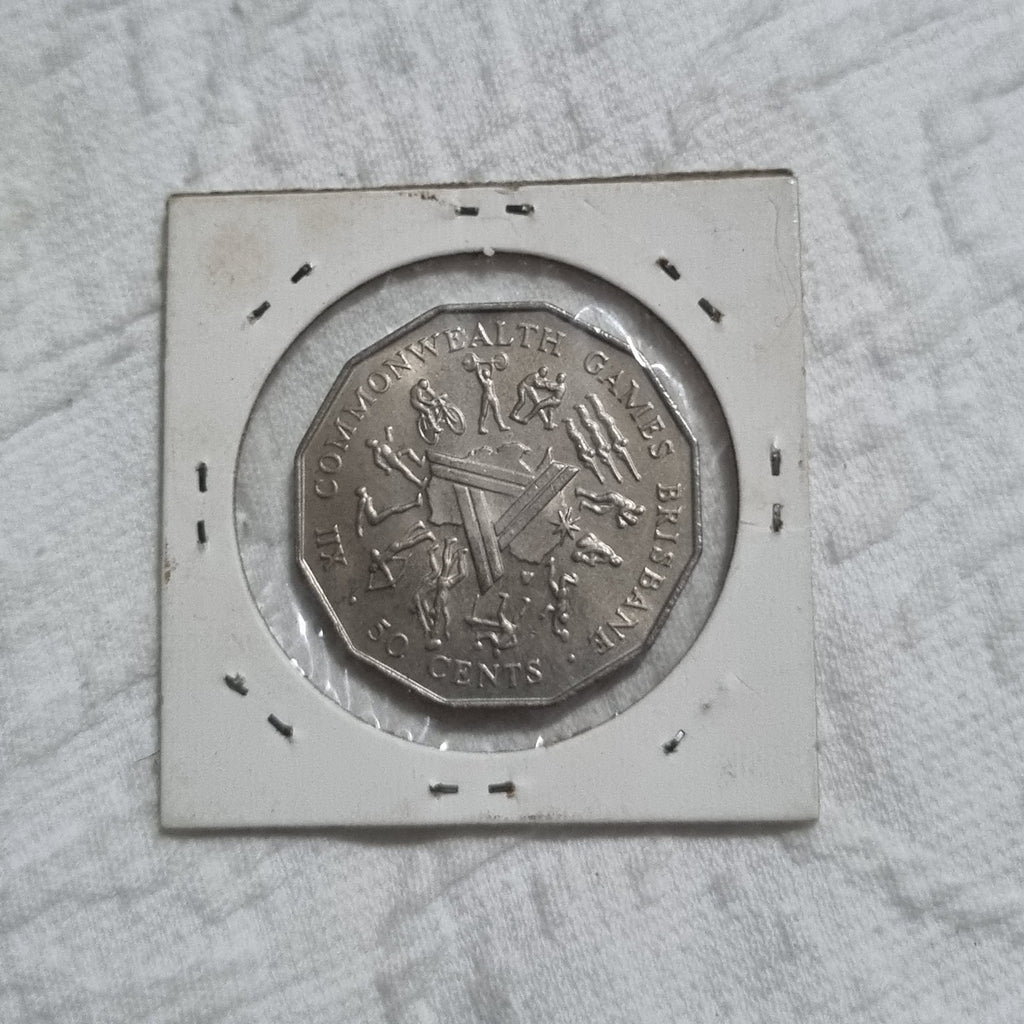 1982 UNC 50 Cent Coin Brisbane Commonwealth Games 