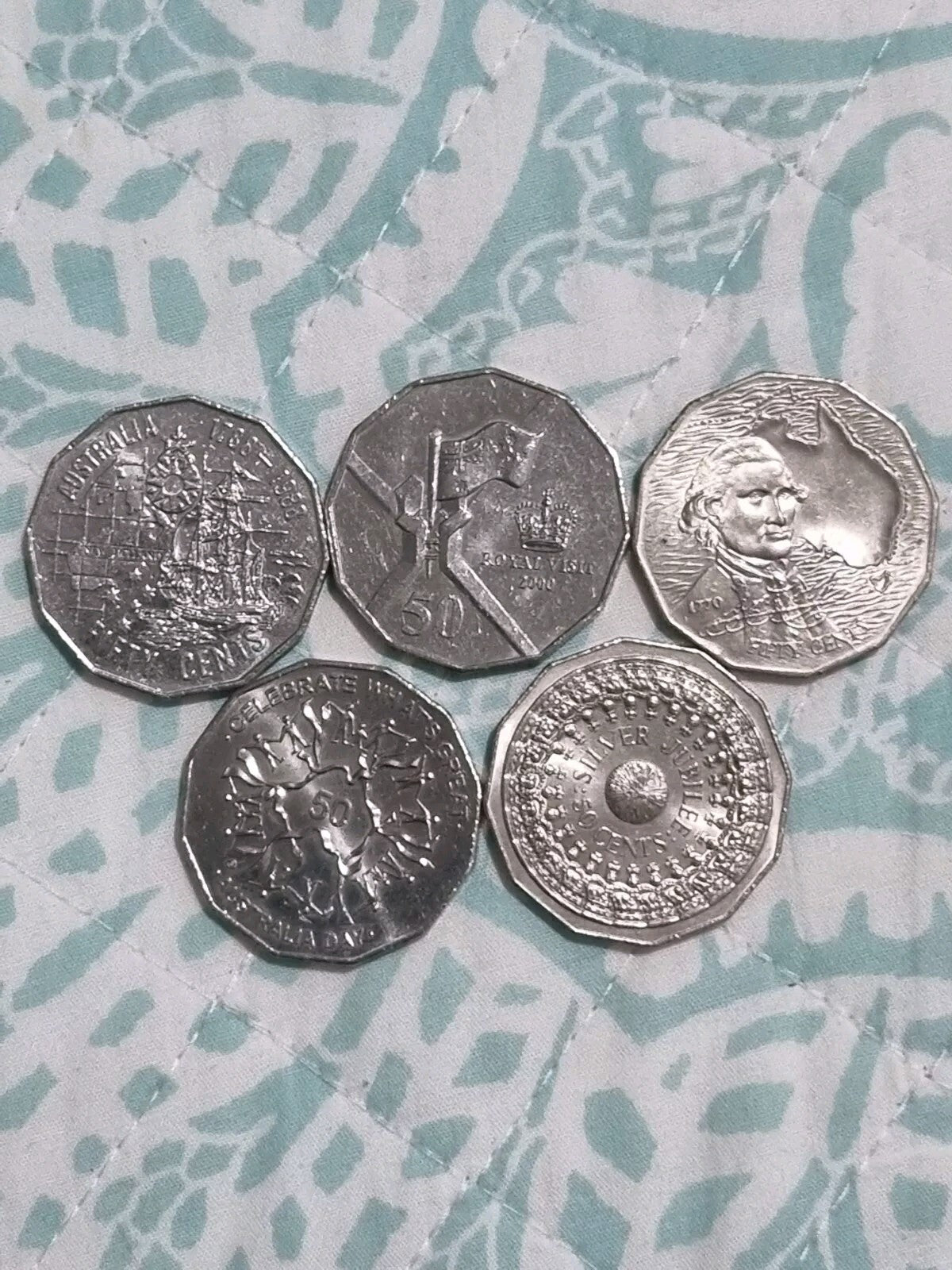 5 x 50 Cent Various Commemorative Coins Excellent Conditions (2 x UNC)