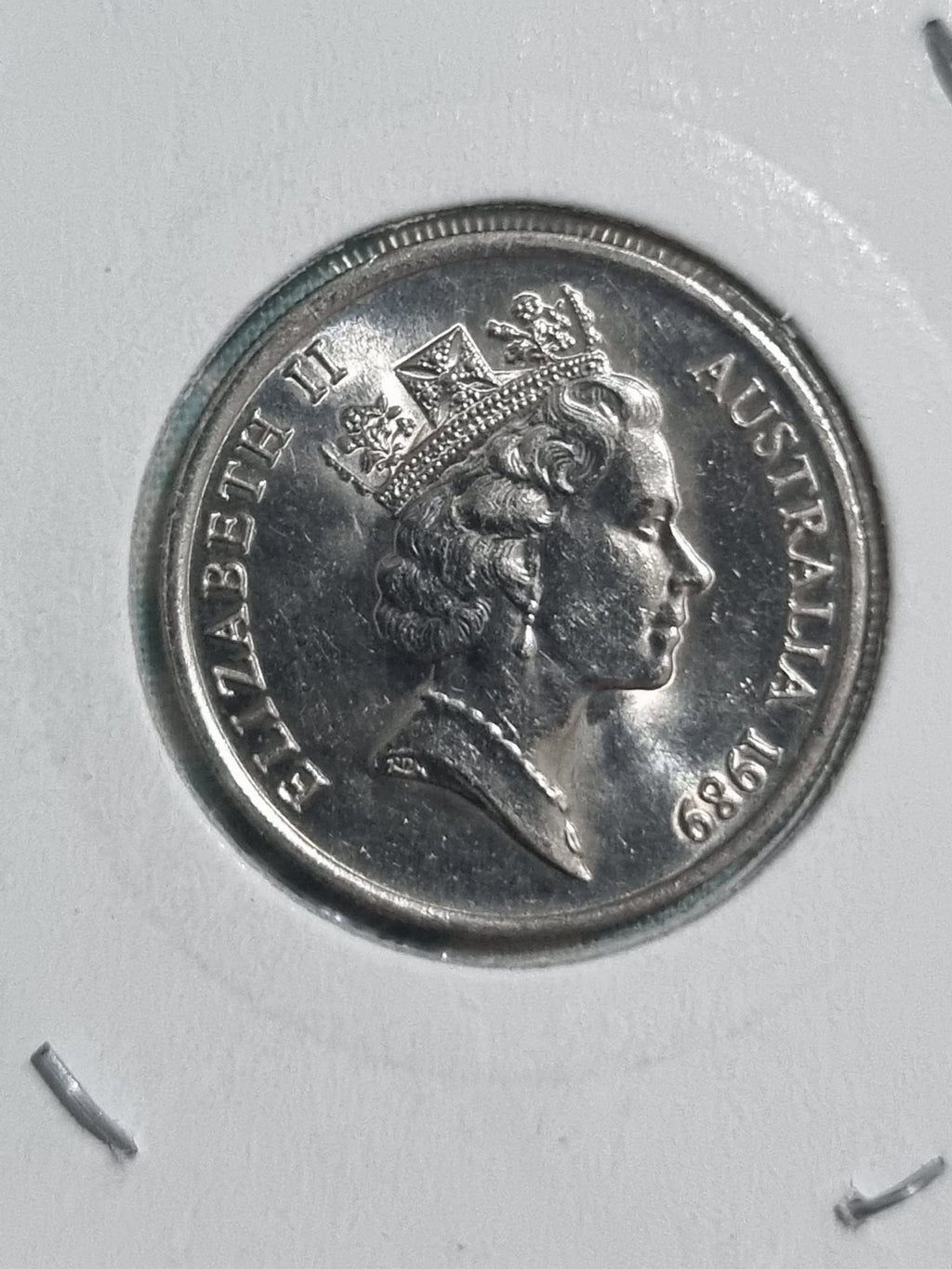 1989 10 CENT UNC  COIN IN 2X2 HOLDER 