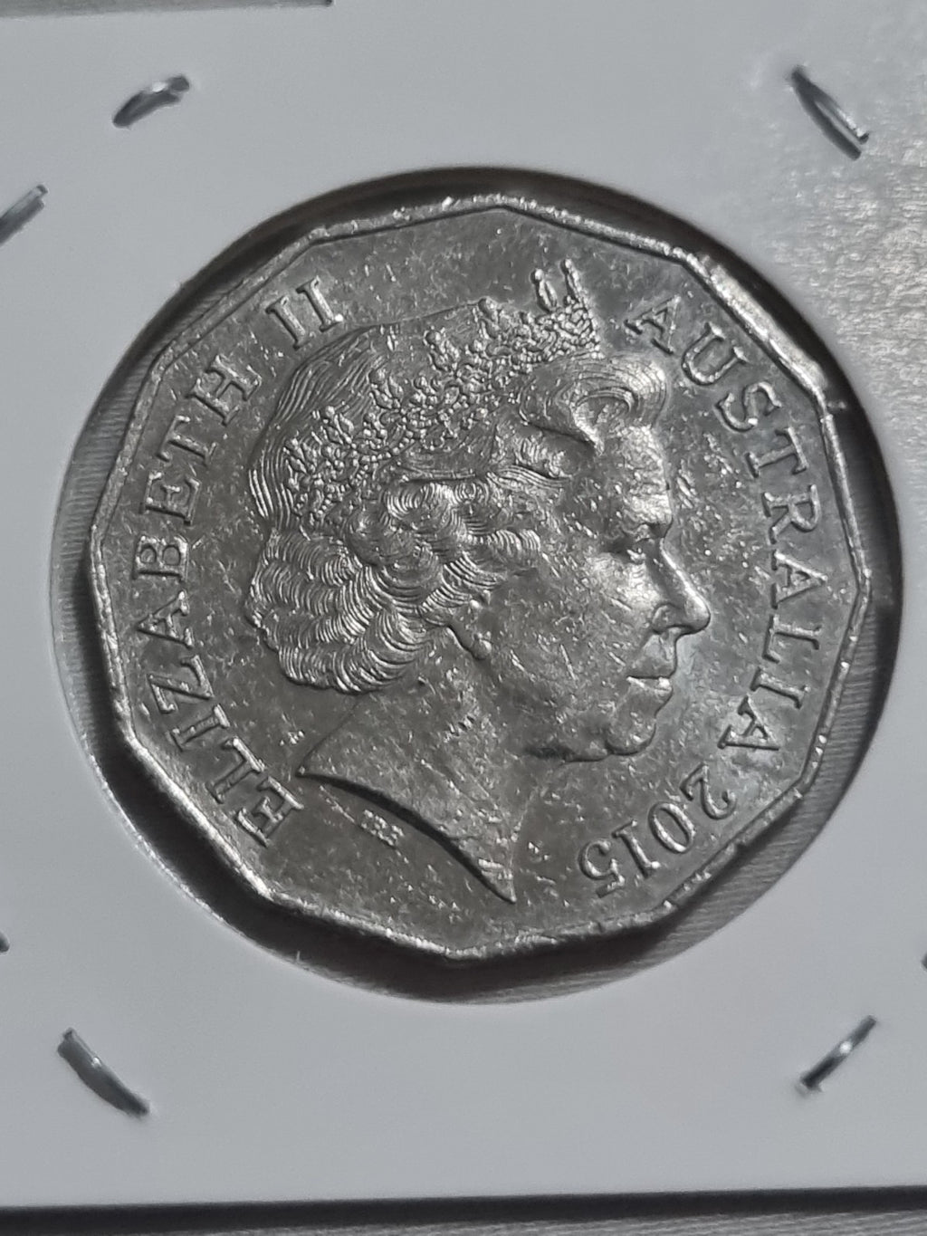 2015 50 Cent Coin - Lightly Circulated In 2x2 Holder 
