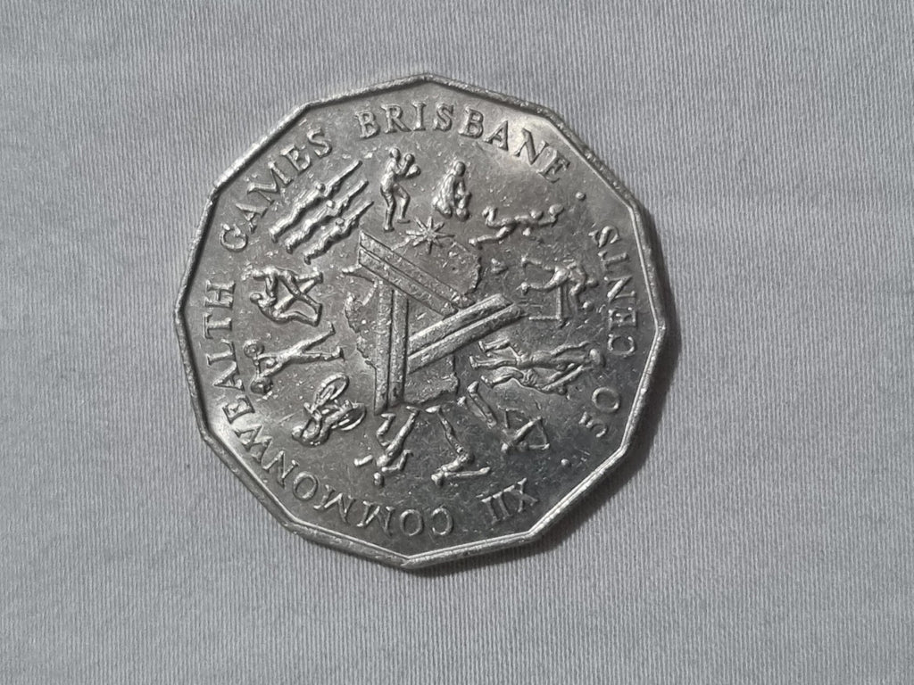 1982 UNC 50 Cent Coin Brisbane Commonwealth Games 
