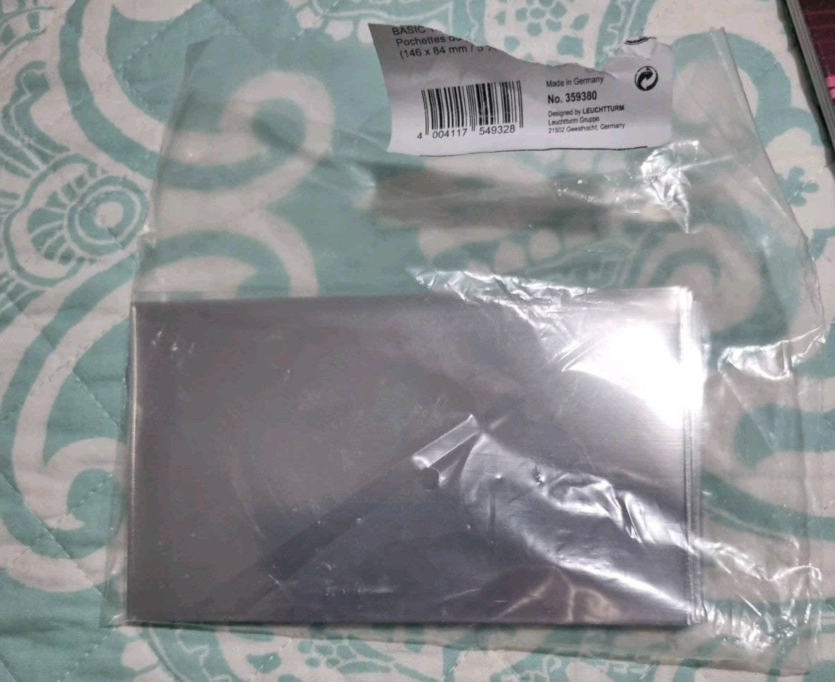 5 x Lighthouse Basic Bank Note Sleeves 146mm x 84mm - Fits $5 Note Nicely
