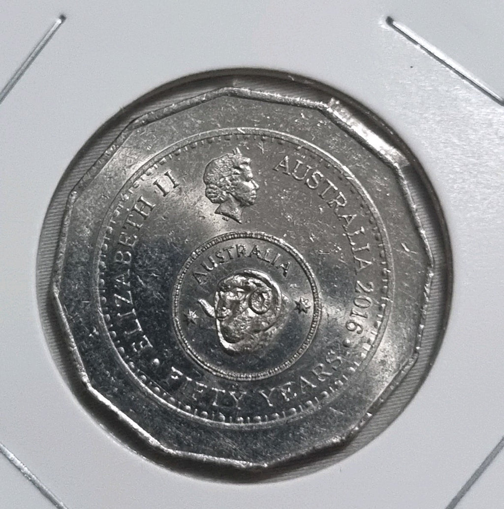 2016 Changeover 50 Cent Coin - aUNC In 2x2 Holder 